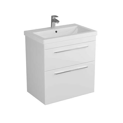 Тумба DIBORG Katarine 70 2 ящика, белый глянец 77.4224: фотография 1