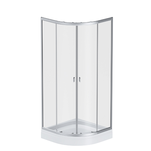 Душевой уголок с поддоном 80x80 AM.PM X-Joy W88E-205-080MT прозрачное стекло, профиль серебристый: фотография 1