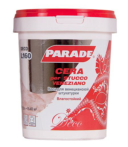 Воск для венецианской штукатурки PARADE DECO Cera per Stucco Veneziano L160 0,9л: фотография 1