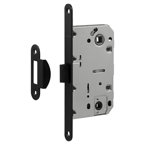 Замок М 13П-96мм под фиксатор с пластиковым язычком с ответной планкой чёрный: фотография 1