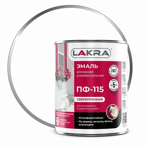 Эмаль ПФ-115 Лакра белый 0,9кг : фотография 1