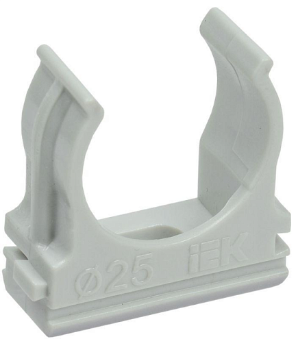 Держатель для труб (клипса) CF25 с защелкой IEK CTA10D-CF25-K41-100: фотография 1