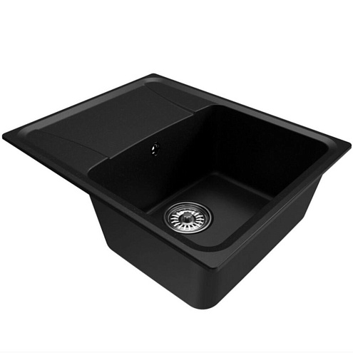 Мойка ML-GM26 с крылом, ультра-черная (344), 470х580х190 мм: фотография 1