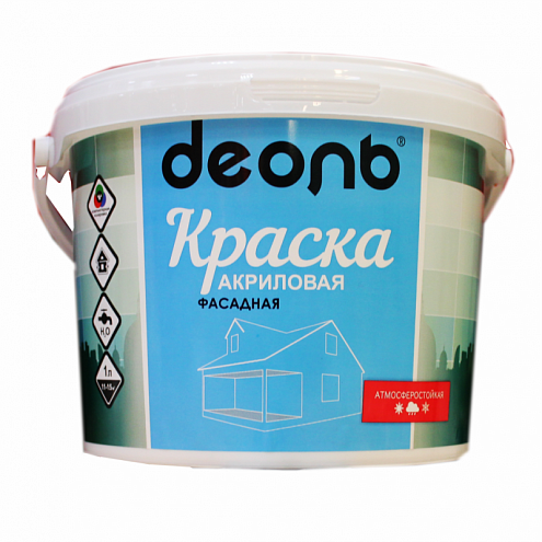 Краска «ДЕОЛЬ» водно-дисперсионная, Фасадная, база С,  9л: фотография 1