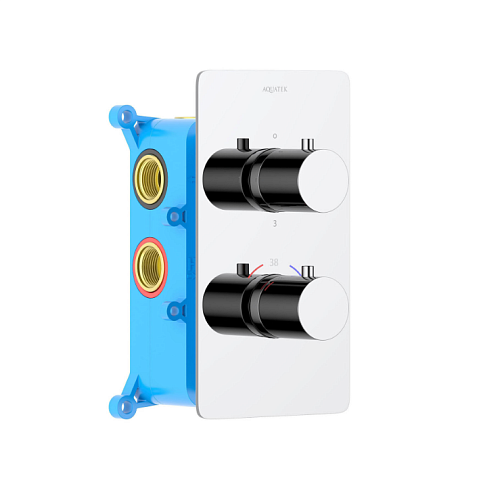 Термостатический смеситель для ванны 3 режима (внешняя и скрытая часть) Aquatek AQ1393CR Европа: фотография 1