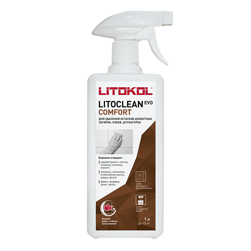 Очиститель от остатков цементной затирки Litokol Litoclean Comfort EVO 1л: фотография 1