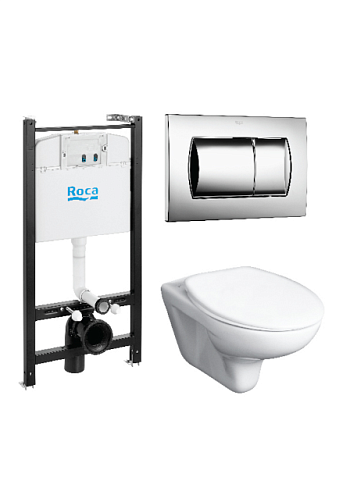 Комплект инсталляции Roca ПЭК Mateo с подвесным унитазом и крышкой с микролифтом: фотография 1