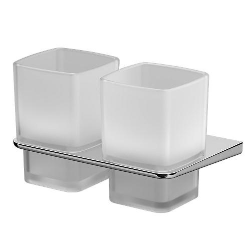 Стакан для зубных щеток настенный двойной AM.PM Inspire 2.0 A50A343400 стеклянный, хром: фотография 1