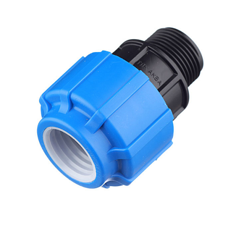 Муфта ПЭ 25х3/4" наружная резьба обжимная ТПК-Аква: фотография 1