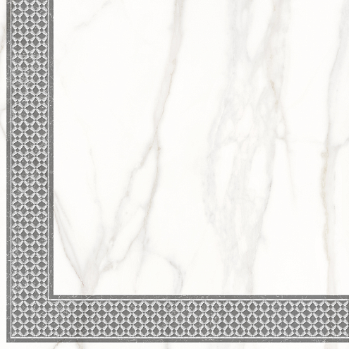 Декор2 Каррара Нова 7346-0004 белый угол 45х45: фотография 1