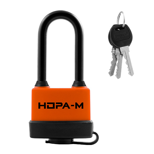 Замок навесной всепогодный Нора-М ЗНВ-702дд оранжевый 58мм: фотография 1