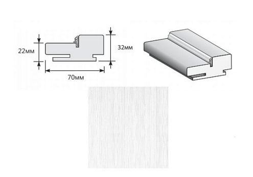 Коробка "Т" ЭКО Snow Melinga МДФ 2070х70х32 (у,п) : фотография 1