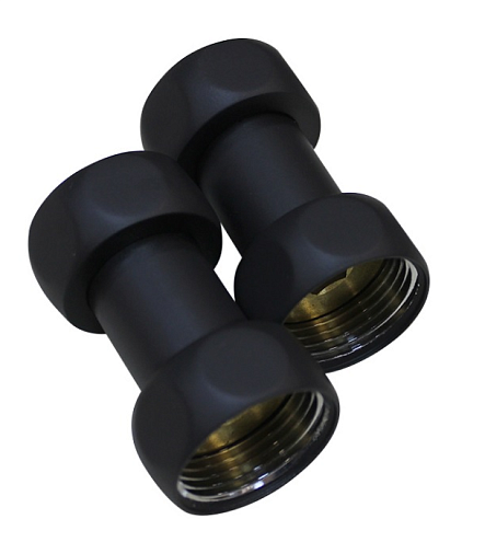 Прямое соединение 1"х1" ВР-ВР черный матовый: фотография 1