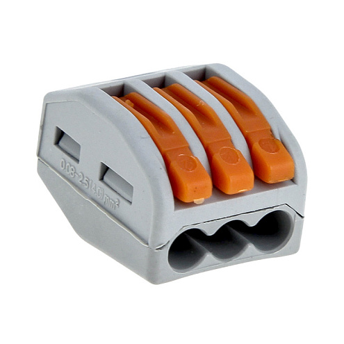 Клемма строительно-монтажная СМК 222-413 3-проводная 0,08-2,5кв.мм с рычагом уп.100шт PROxima EKF plc-smk-413: фотография 1