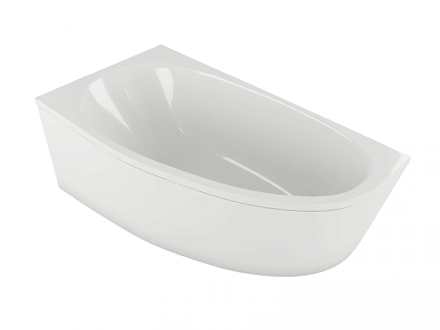 Акриловая асимметричная ванна Aquatek Eco-Friendly Дива 160х90 без фронтального экрана, без гидромассажа, без опоры(каркаса), левая: фотография 1