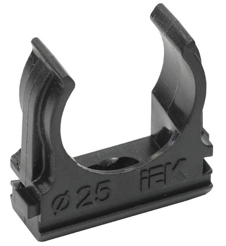 Держатель для труб (клипса) CF25 с защелкой черный IEK CTA10D-CF25-K02-100: фотография 1