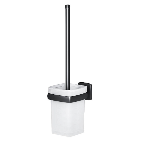 Ершик для унитаза AM.PM Gem A9033422 со стеклянной настенной подставкой, черный: фотография 1