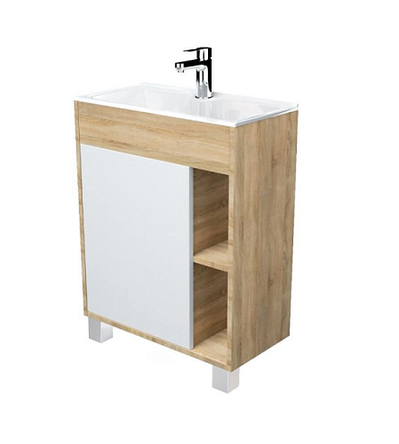 Тумба с раковиной Lido 60Н 1 дверь Дуб Сонома: фотография 1