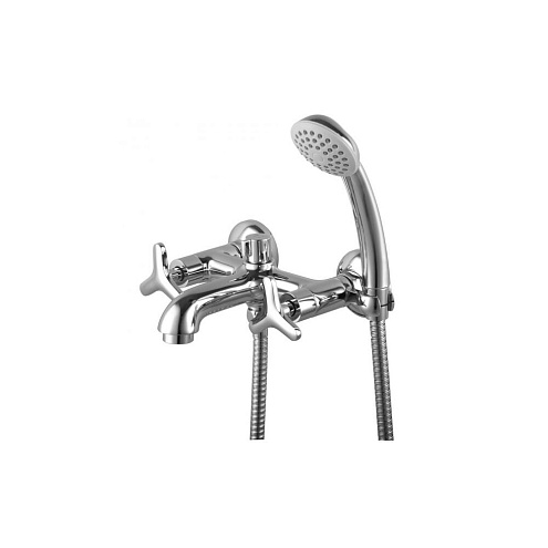 Смеситель Lemark "Плюс Спирит" LM1912C для ванны с коротким изливом, дивертор с керамическими пластинами с аксессуарами хром: фотография 1
