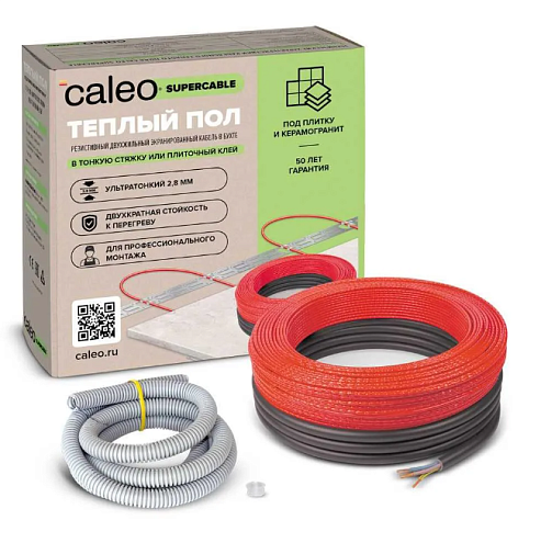 Нагревательная секция для теплого пола CALEO SUPERCABLE 18W 40м, 3.6-5.5 м²: фотография 1