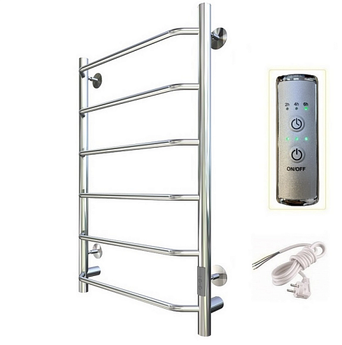 Полотенцесушитель электрический ЛЦ 80х50 Трапеция 6 перекладин, универсальный (скрытое подключение) Тругор: фотография 1