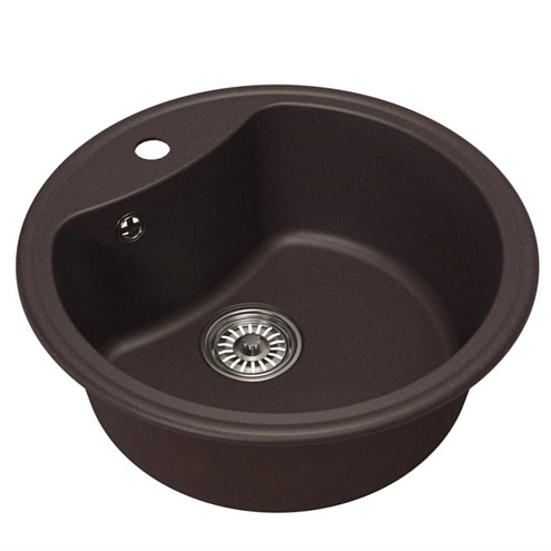 Мойкa ML-GM09 круглая, шоколад (345), 510 мм глубина чаши 190 мм: фотография 1
