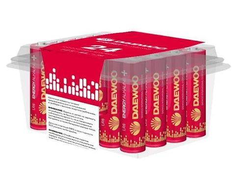 Элемент питания алкалиновый AA/LR6 1.5В Energy Alkaline 2021 Pack-24 уп.24шт DAEWOO 5029842: фотография 1