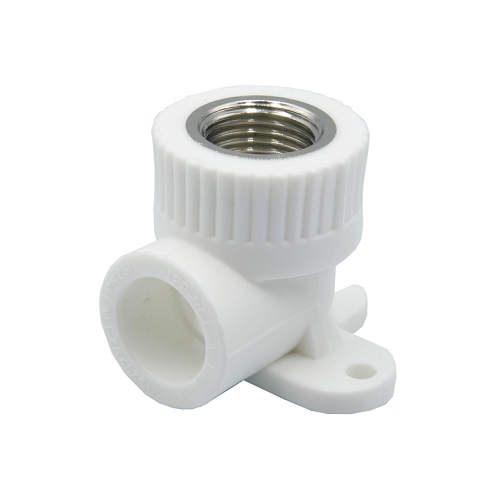Уголок комбинированный внутренняя резьба 20х1/2'' с креплением EVER plast белый: фотография 1