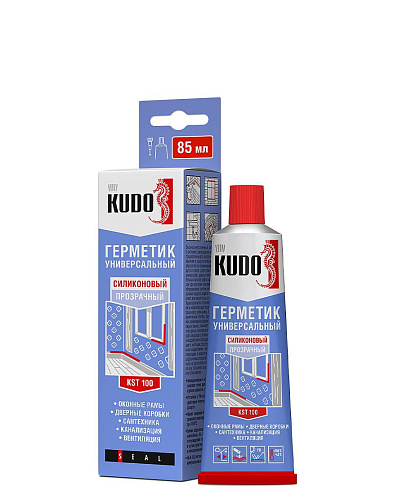Герметик KUDO KSK-100 силиконовый универсальный прозрачный 85мл: фотография 1