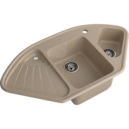 Мойка GRANFEST GF-C1040E 1,5 чаши, угловая 1040х560 мм песочный: фотография 1