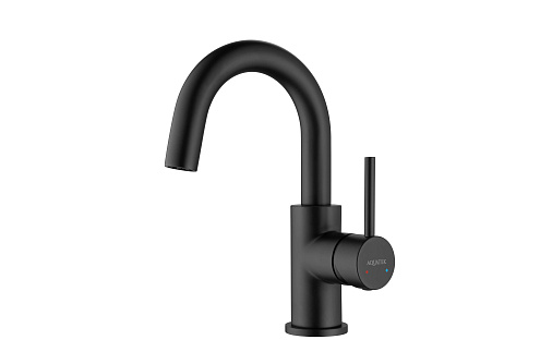 Смеситель для раковины, без донного клапана Aquatek матовый черный AQ1307MB Европа: фотография 1