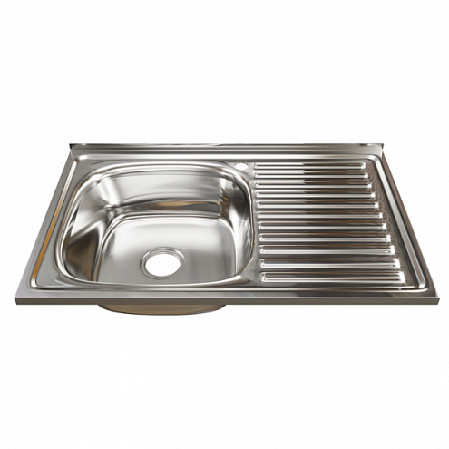 Мойка 500х800 левый выпуск 3 1/2" MIXLINE 180 мм с сифоном: фотография 1