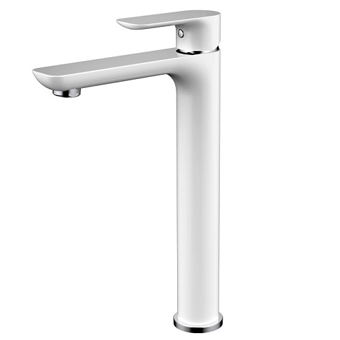 Смеситель для умывальника 35к G1048-2 GAPPO высокий, литой, п/гайку, БЕЛЫЙ-ХРОМ: фотография 1