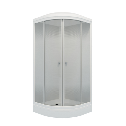 Душевая кабина  "Лайт" 100х100 А 1/4 круга, низкий подд., Градиент, Белый, ДН4, сифон D90мм: фотография 1