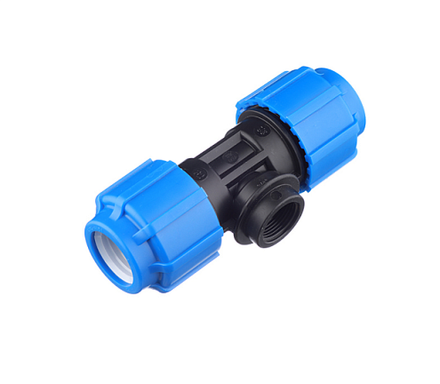 Тройник ПЭ 32х3/4"х32 внутренняя резьба  обжимной ТПК-Аква: фотография 1