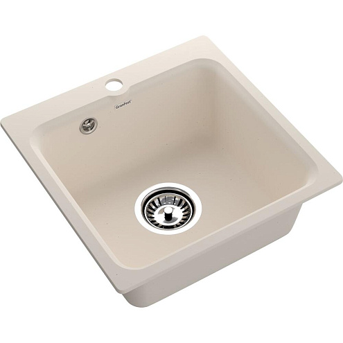 Мойки GRANFEST SMART SM430 (мрамор) 1 чаша 432х432 мм  белый без сифона: фотография 1