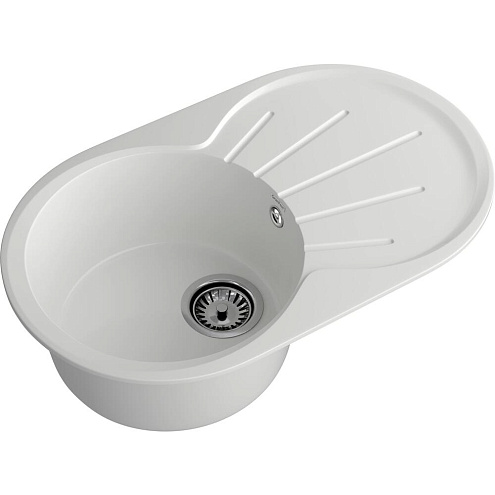 Мойка GRANFEST GF-R750L  чаша + крыло 750х460 мм овал иней: фотография 1