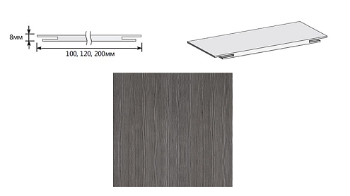 Добор "Т" ЭКО Grey Melinga МДФ 2070х200х8: фотография 1