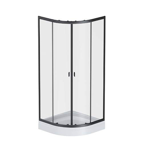 Душевое ограждение без поддона 80x80 AM.PM X-Joy W88G-205-080BT профиль черный матовый: фотография 1