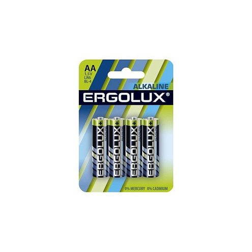 Элемент питания алкалиновый AA/LR6 1.5В Alkaline BL-4 уп.4шт Ergolux 11748: фотография 1
