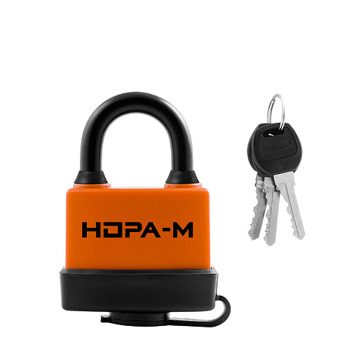 Замок навесной всепогодный Нора-М ЗНВ-702 оранжевый 58мм: фотография 1