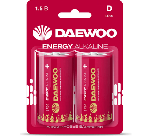 Элемент питания алкалиновый D/LR20 1.5В Energy Alkaline 2021 BL-2 уп.2шт DAEWOO 5030022: фотография 1