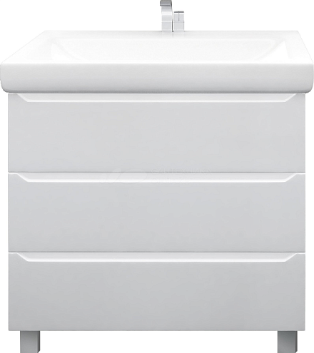 Тумба Кода 80Н 3 ящика Белый глянец, МДФ: фотография 1