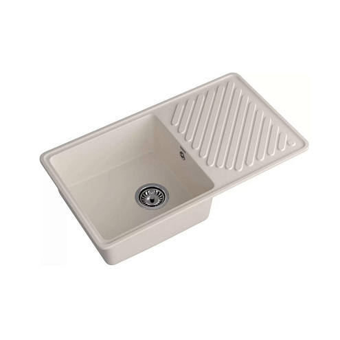 Мойка GRANFEST QUARZ 53 1 чаша+ крыло 860х480 белый без сифона: фотография 1