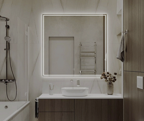 Зеркало Charm Light DS243 с LED 800х800 с LED подсветкой: фотография 1