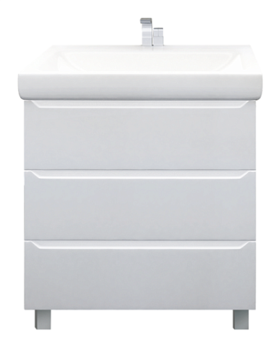 Тумба Кода 60Н 3 ящика Белый глянец, МДФ: фотография 1