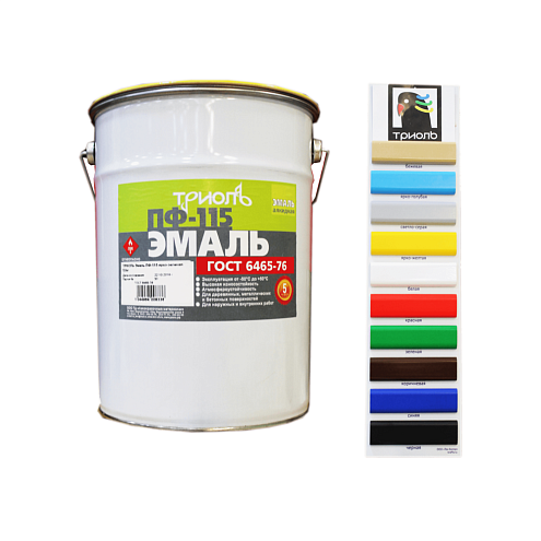 Эмаль ПФ-115 (ГОСТ 6465-76) «ТРИОЛЬ» Ярко-голубая RAL5012,  5кг: фотография 1