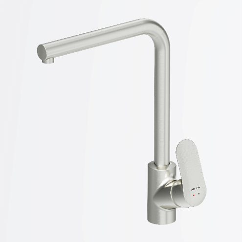 F8005011 Like, смеситель для кухни L-образный излив, сатин, шт.: фотография 1