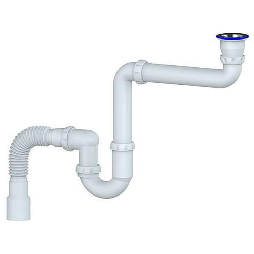 Сифон 1 1/2"х40 Y315  под стиральную машину прямоточный с гофрой 40х40х50 Unicorn: фотография 1