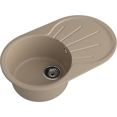 Мойка GRANFEST GF-R750L  чаша + крыло 750х460 мм, овал песочный: фотография 1